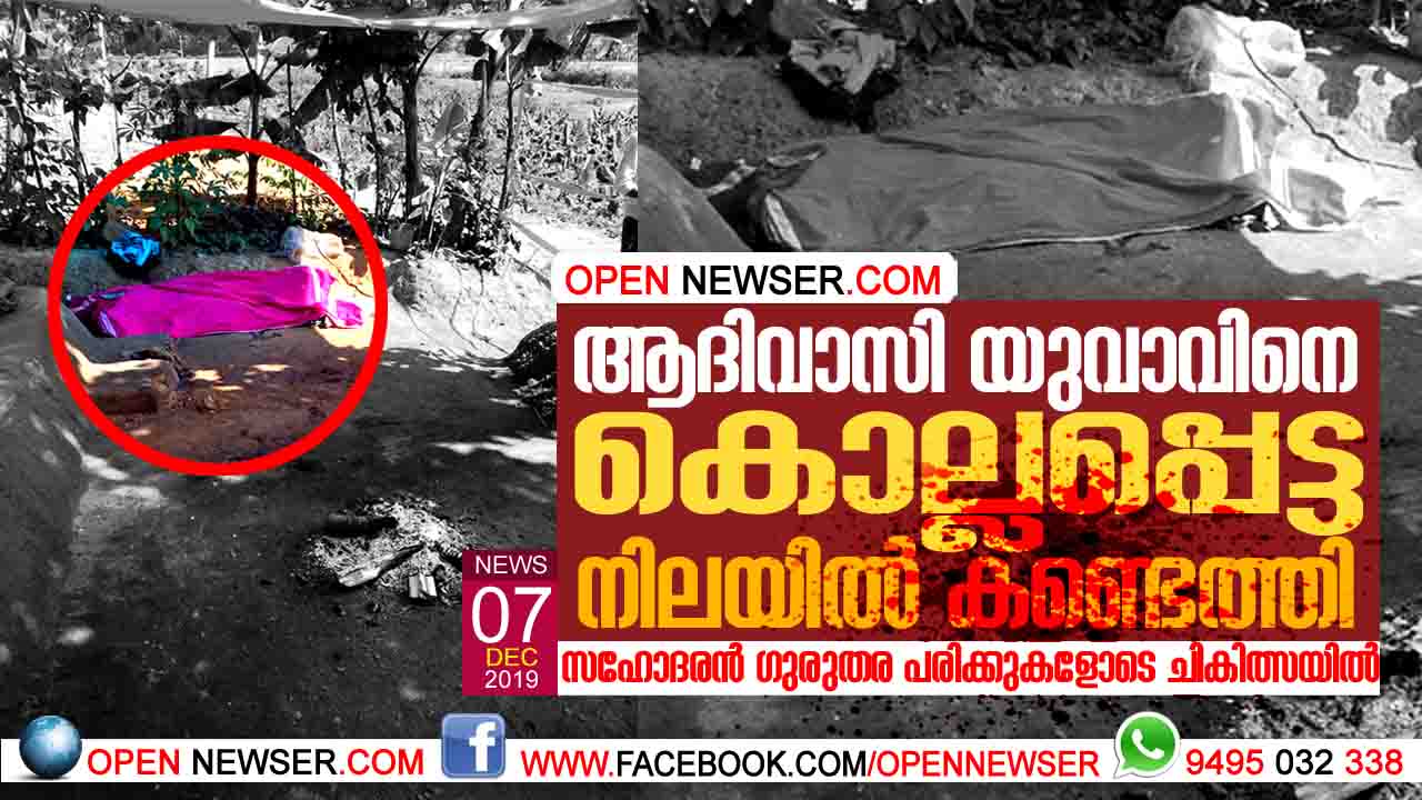 ആദിവാസി യുവാവിനെ കൊല്ലപ്പെട്ട നിലയില് കണ്ടെത്തി തസഹോദരന് ഗുരുതര പരിക്കുകളോടെ ചികിത്സയില് പ