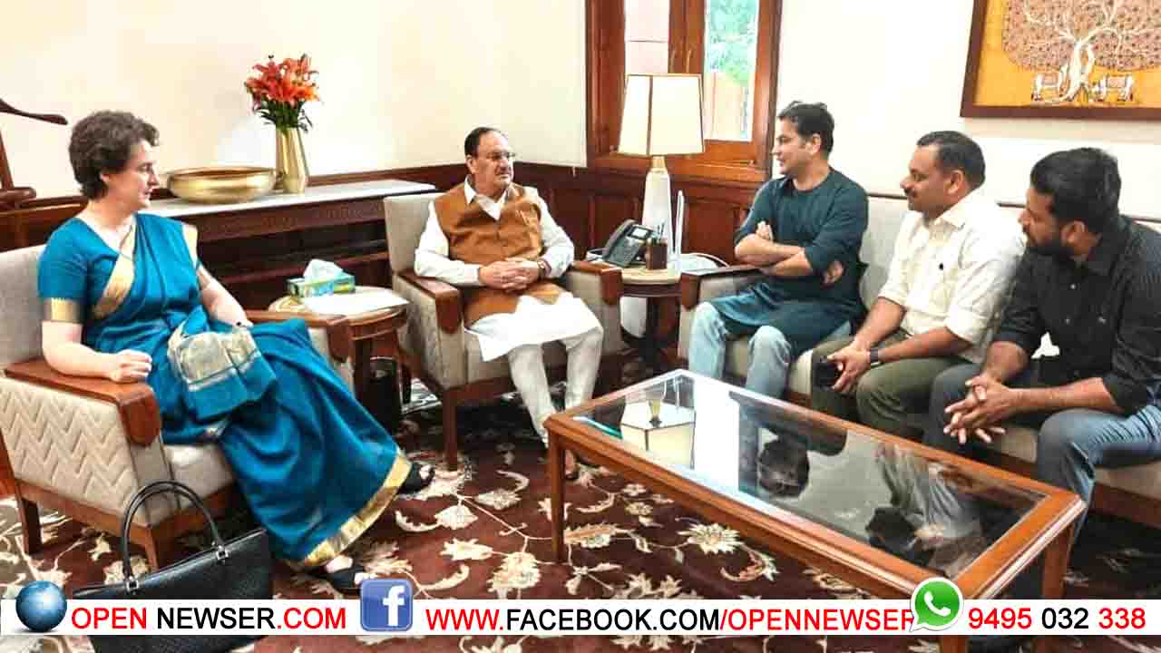 വയനാട്ടില് മെഡിക്കല് കോളേജ് ഉള്പ്പെടെ ആരോഗ്യരംഗത്ത് സമഗ്രവികസനം ത്വരിതഗതിയിലാക്കണം; കേന്ദ്ര ആരോഗ്യമന്ത്രിയെ നേരില് കണ്ട് പ്രിയങ്ക ഗാന്ധി എം. പി.