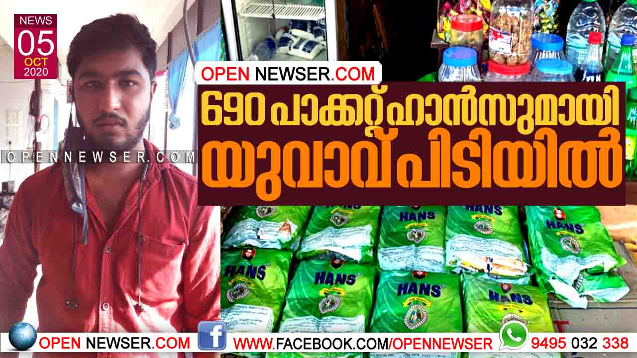 690 പാക്കറ്റ് ഹാന്സുമായി യുവാവ് പിടിയില്
