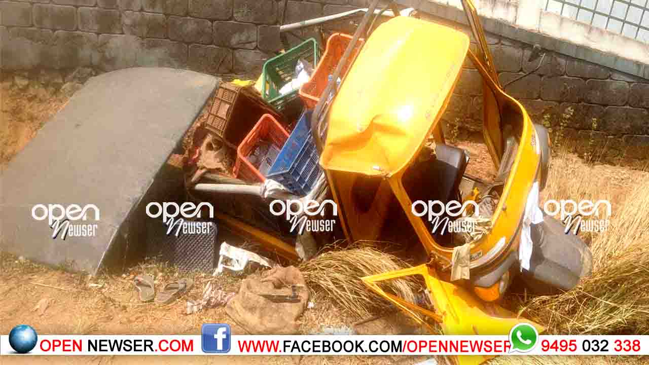 ഗുഡ്സ് ഓട്ടോറിക്ഷ നിയന്ത്രണം വിട്ടു മറിഞ്ഞു; രണ്ട് പേര്ക്ക് പരിക്ക്
